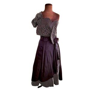 Vintage 80's Black & White Dress by Nadine - Size 15/LG